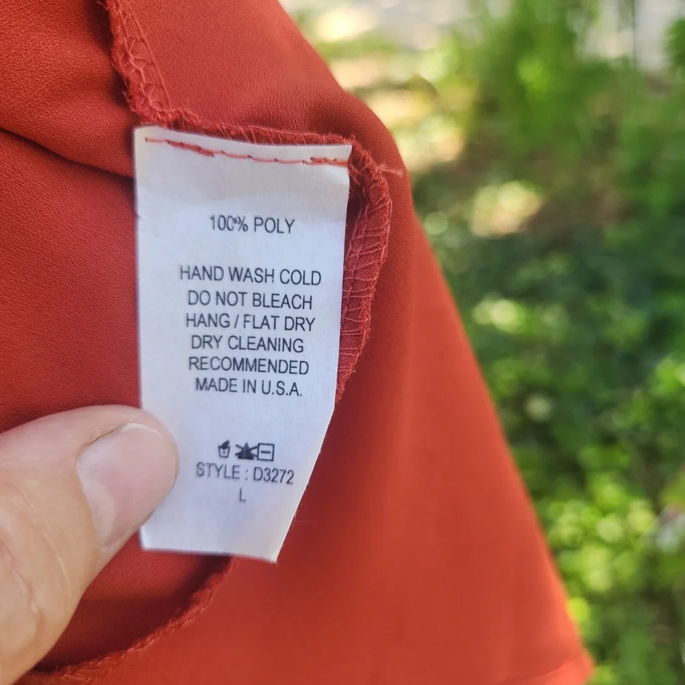 Rust Orange Sleeveless Ruffle Dress - Picture 5 of 6